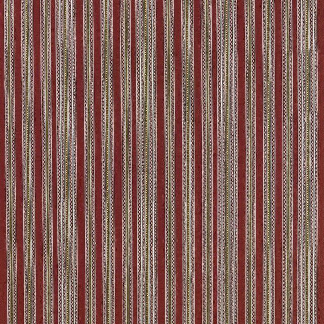 Morris & Co. Bexleyheath Stripe Fabric in Wine For Sale