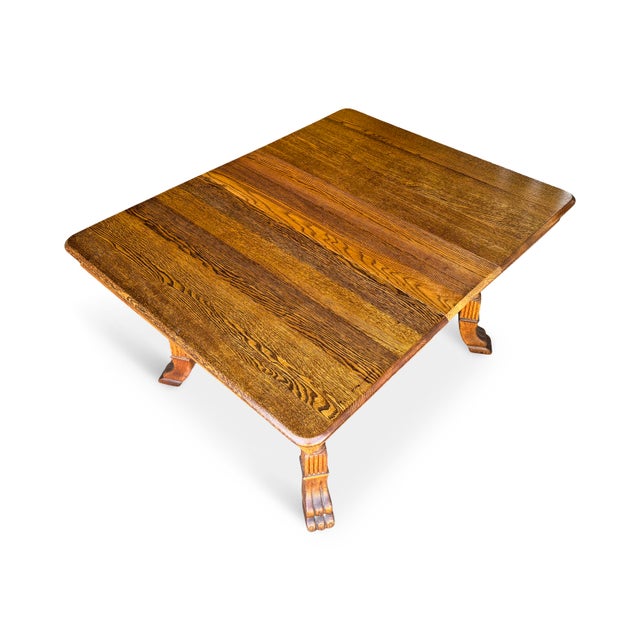 Mid 20th Century Mission Arts & Craft Style Oak Dining Table by Walter of Wabash For Sale - Image 5 of 10