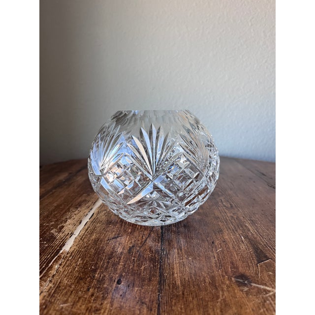 Vintage Crystal Rose Bowl Diameter at the opening is 2 1/8” 2.75” diameter at the top 5.5” diameter at the widest 2.5”...