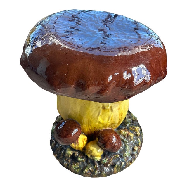 Antique Zsolnay Pecs Majolica Mushroom Garden Stool Seat Stacking Pyrogranite C1890 For Sale