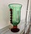 Mid-Century Modern 1980s Pair of Green and Golden Brown Murano Glass Vases For Sale - Image 3 of 13