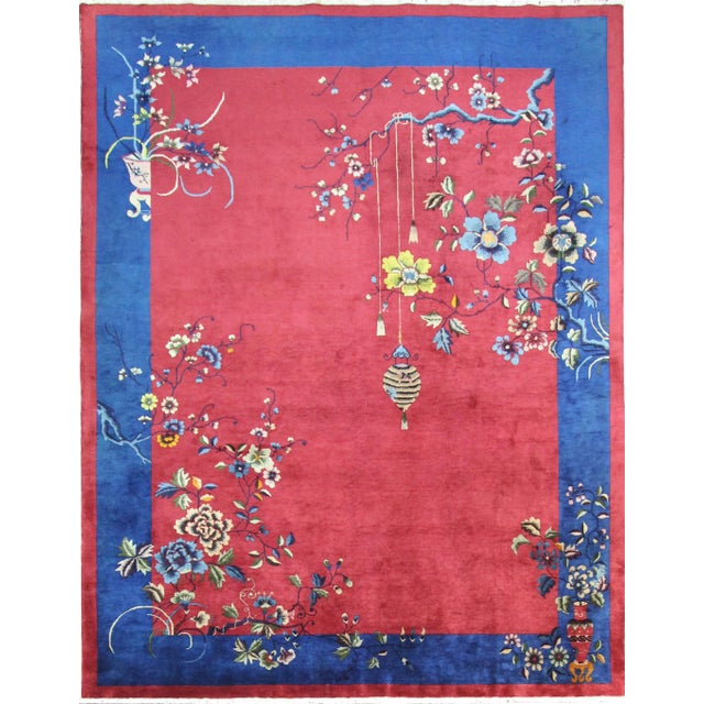 Antique Art Deco Chinese Oriental Rug For Sale