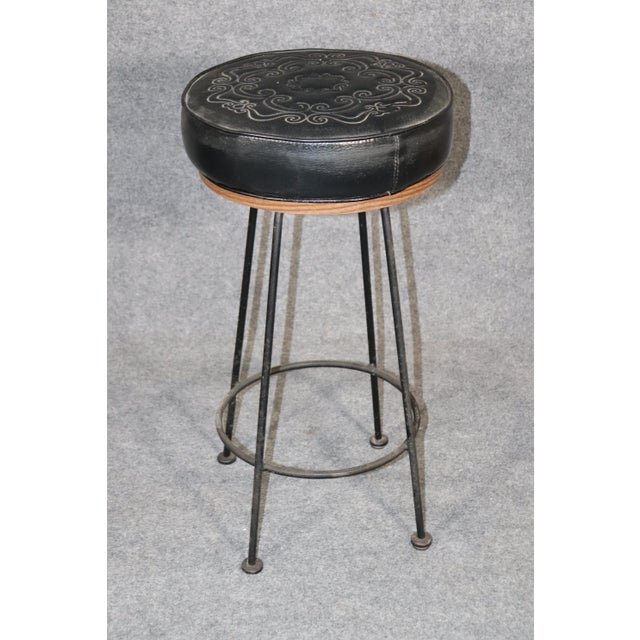 Mid-Century Modern Mid 20th Century Mid-Century Iron Stools - 6 Pieces For Sale - Image 3 of 7