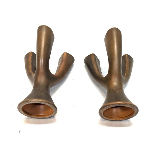 French Modernist St. Clement Ceramic Sapho Candelabra's For Sale In New York - Image 6 of 8