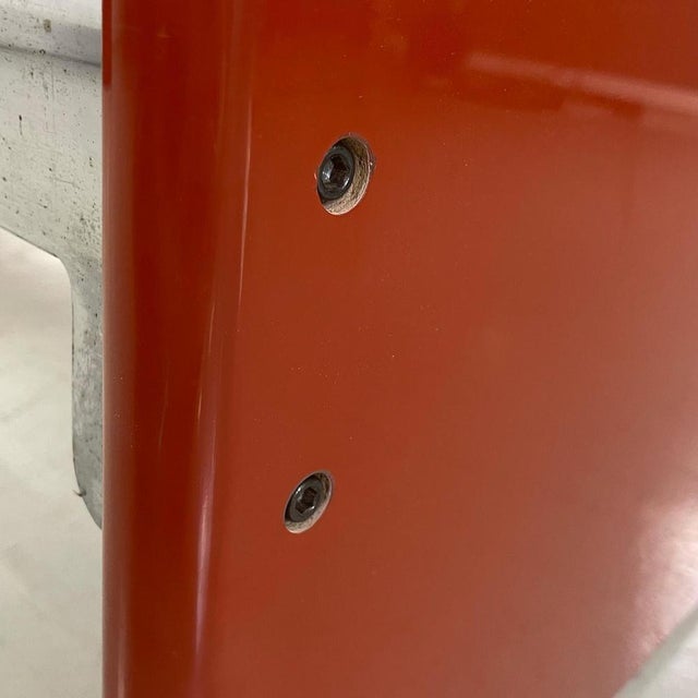 Italian Modern Red Lacquered Wood and Metal Bed by Takahama for Simon Gavina, 1970s For Sale - Image 6 of 18