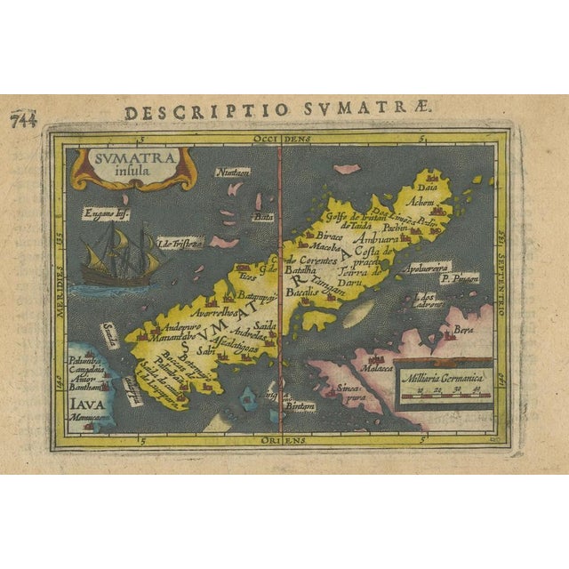 Map of Sumatra, Singapore and the Straits of Malacca after Bertius, 1616 For Sale - Image 6 of 8