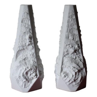 Vintage German Vases in Biscuit Porcelain from AK Kaiser, 1960s, Set of 2 For Sale