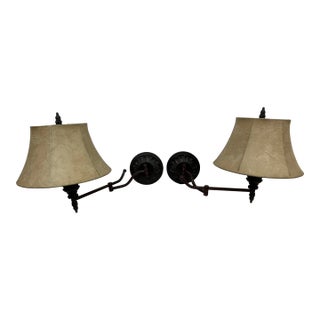 Barnes & Ivy French Rustic Swing Arm Sconces, Pair For Sale