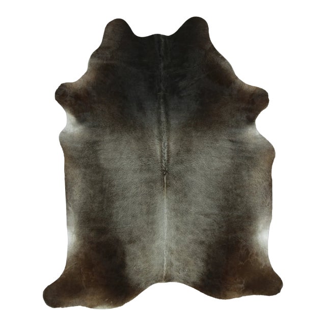 Rug & Kilim’s Contemporary Cowhide Rug in Ombre Gray & Black Tones For Sale