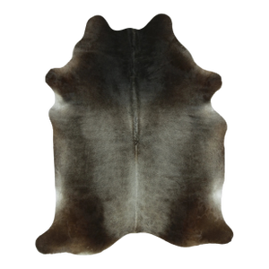 Rug & Kilim’s Contemporary Cowhide Rug in Ombre Gray & Black Tones