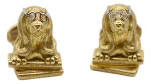 Mid 20th Century Henry Dunay Dog Cufflinks, A Pair