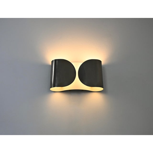 Gray Chrome Foglio Wall Lamp by Tobia and Afra Scarpa for Flos, 1960s For Sale - Image 8 of 12