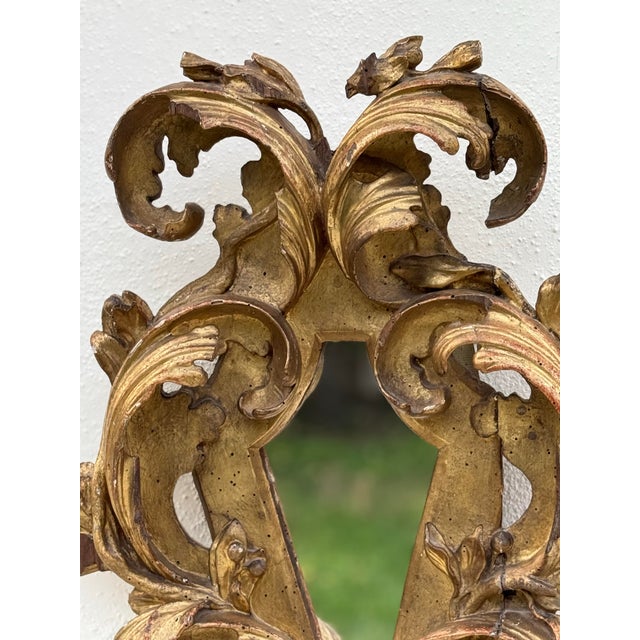 Gold Exuberant Antique Italian Carved Giltwood Reliquary -17th Century (Could Be Used as a Tabletop Mirror ) For Sale - Image 8 of 12