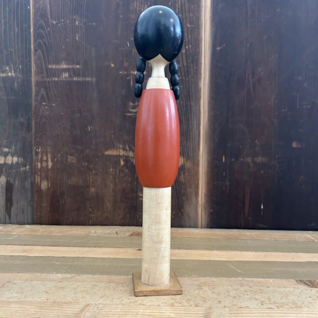 Vintage Kokeshi with Braids by Shige, 1970s For Sale - Image 11 of 12