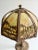 Antique Art Nouveau 8 Panel Slag Glass Lamp With Desert Scene Palm Trees, for Repair For Sale - Image 15 of 18