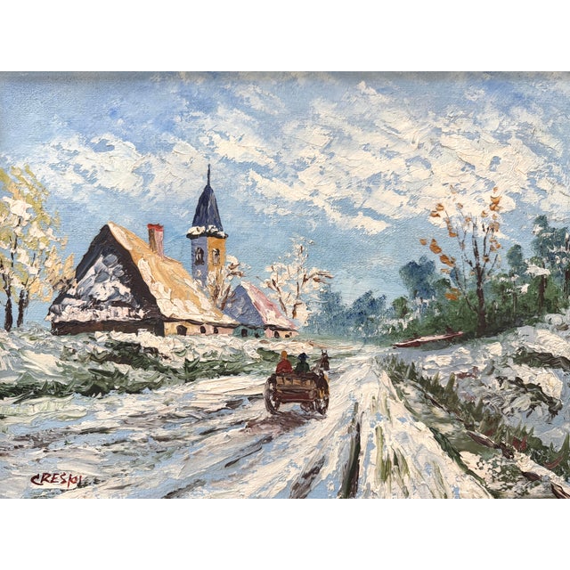 David Crespi impressionist American 20th Century listed artist (1928-2002) . Known for winter and landscape painting....