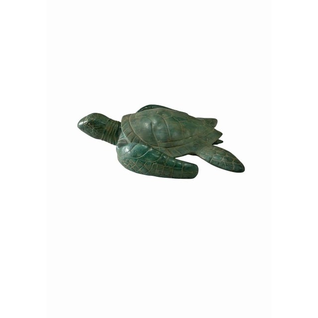 Modern Solid Brass Sea Turtle Sculpture, Cast Technique From Indonesia For Sale - Image 6 of 10