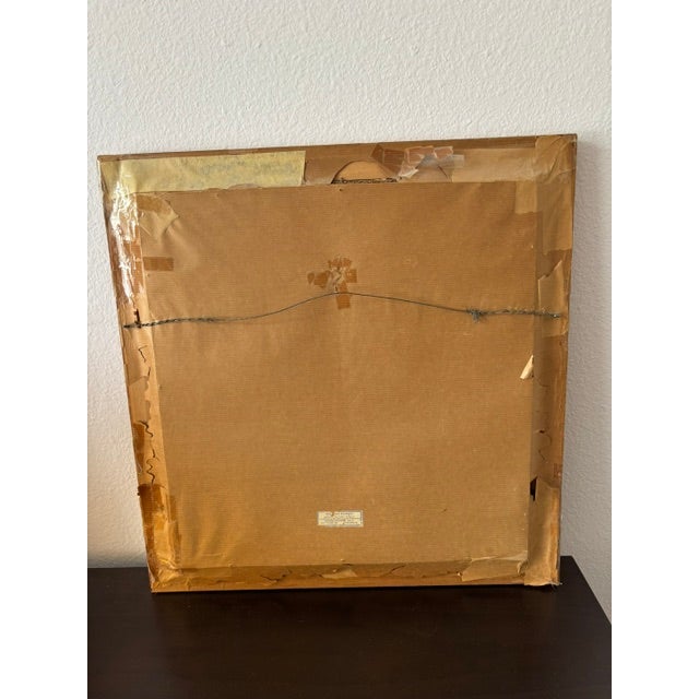 Wood Antique Victorian Needlepoint “Jacob’s Coat” Scene in Mahogany & Gilt Frame For Sale - Image 7 of 9