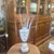 Beautiful French Opalescent White Coin Dot Lamp with Charelton Painted Roses and Green Trellises intertwined. It has a...