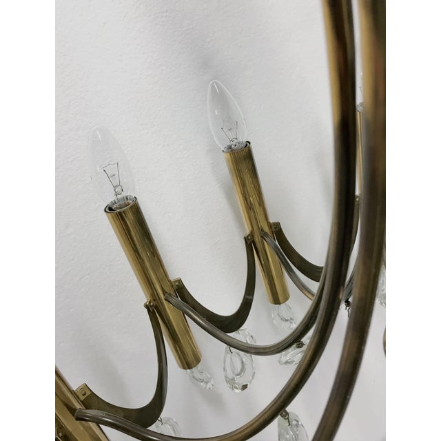 Copper Brass Chandelier by Gaetano Sciolari, 1960s For Sale - Image 8 of 13