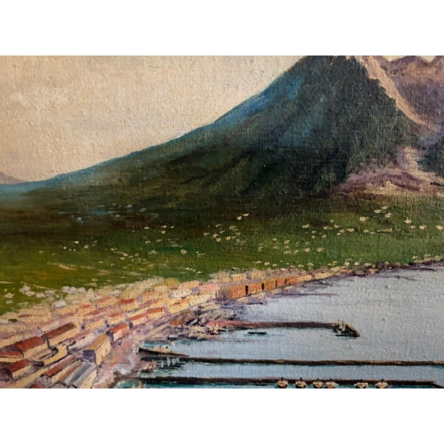 Early Oil Painting - Landscape - Mount Vesuvius and the Bay of Naples, Italy, Signed For Sale - Image 4 of 16