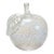 Iridescent Art Glass Apple Paperweight-White Spatter Glass-Hand Blown-Sculpture For Sale