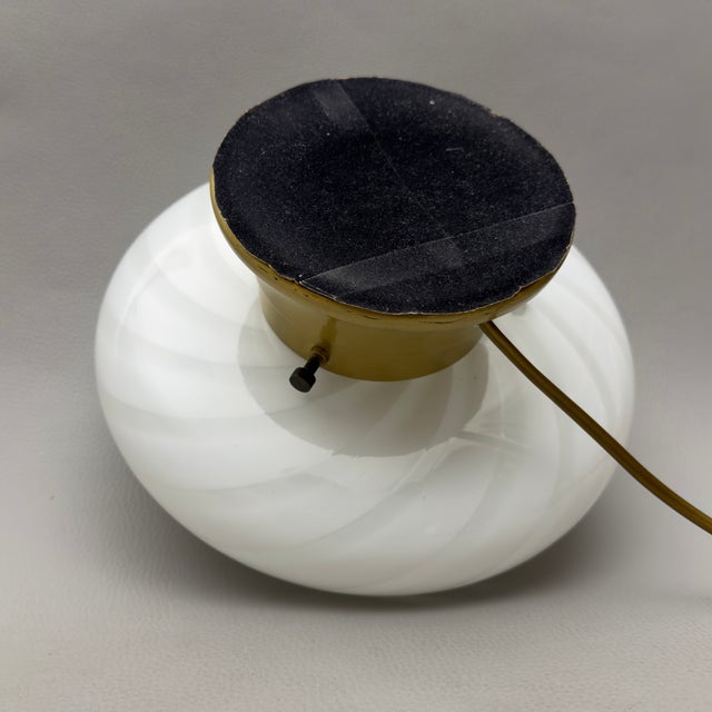 Gold White Murano Glass Table Lamp, 1970s For Sale - Image 8 of 13