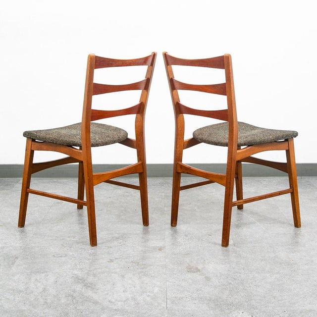 1960s 1960s Mid Century Modern Dining Chairs Set 4 Mobler Ladder Back Farstrup Teak Grey MCM For Sale - Image 5 of 12