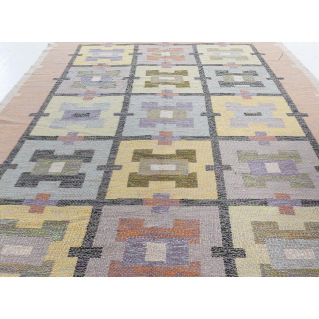 Textile Doris Leslie Blau Vintage Swedish Flat Weave Rug by Agda Osterberg For Sale - Image 7 of 9