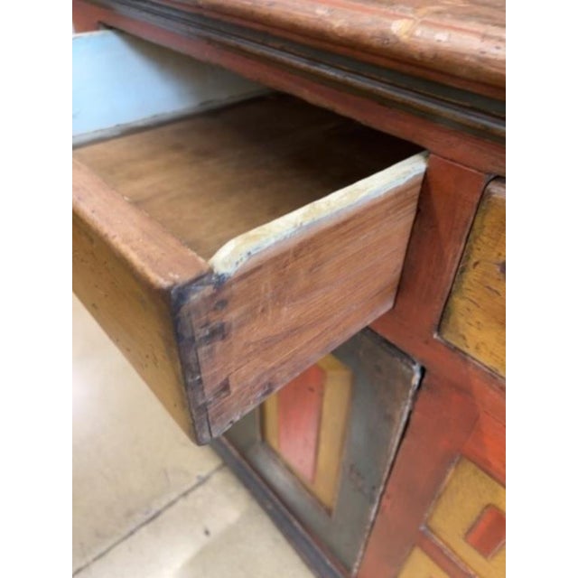 Rustic Painted Step-Back Cupboard, Circa 1870 For Sale - Image 3 of 8
