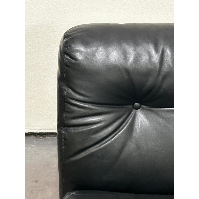 Circa 1970 Original Black Leather Amanta Lounge Chairs by Mario Bellini for C&b Italia For Sale - Image 13 of 18