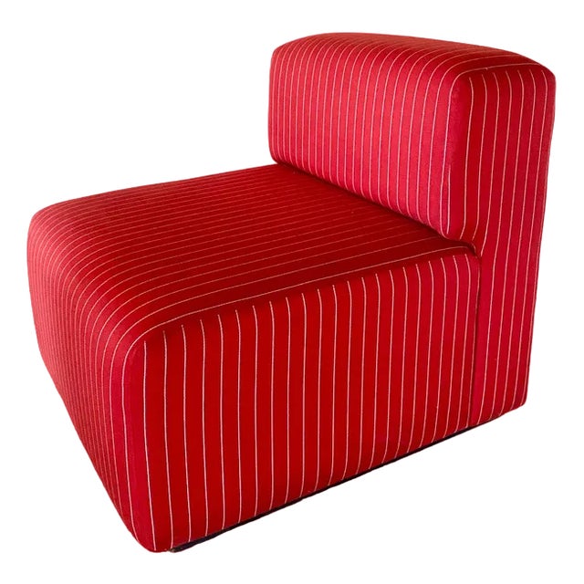 Set of Red Lounge Chairs, 1980s For Sale