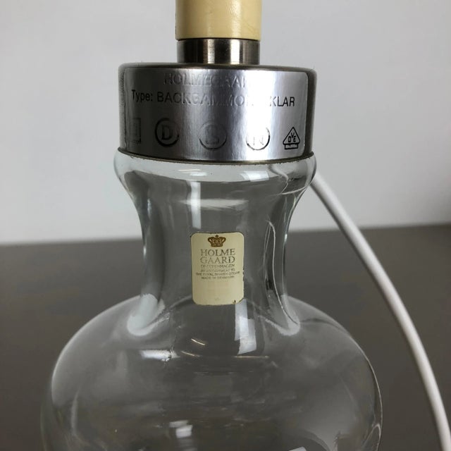 Danish Modern Drop Clear Glass Table Light Base from Holmegaard, 1960s For Sale - Image 13 of 16