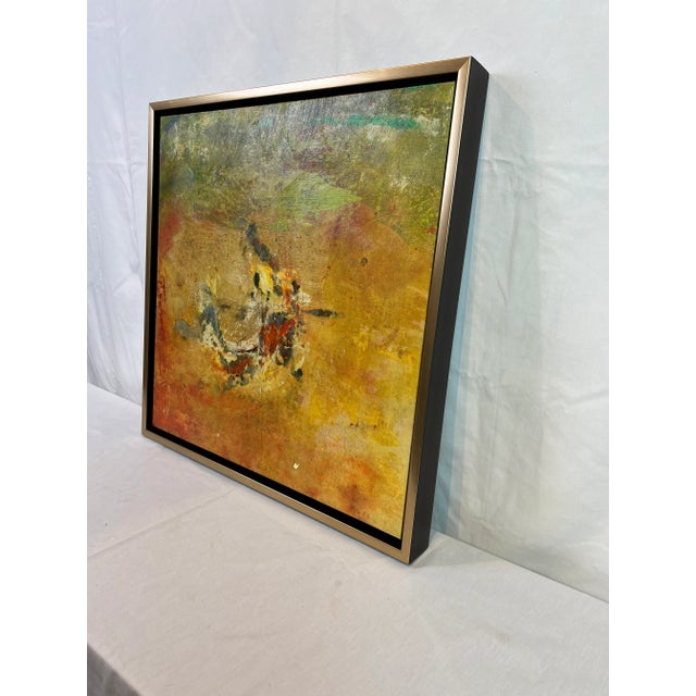 Yellow 1990s Abstract Botanical Giclee Canvas Print, Framed For Sale - Image 8 of 13