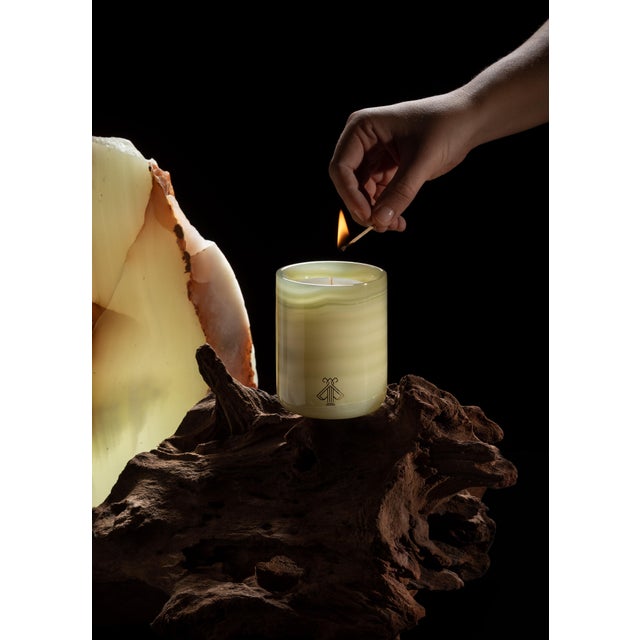 Contemporary Green Onyx Scented Candle by Royal Bee Design For Sale - Image 3 of 4