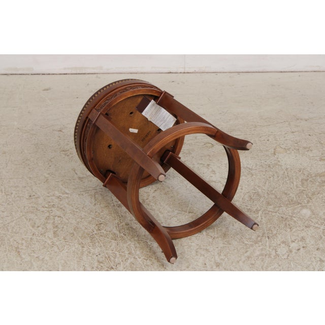 Set of 3 Stickley Cherry Leather Seat Counter Stools For Sale - Image 13 of 16
