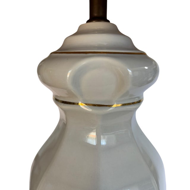 Contemporary 1990s Vintage Ceramic Table Lamp W/Black Silk Shade For Sale - Image 3 of 6