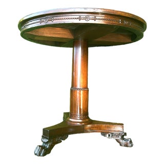 Antique, Mahogany, English, Pedestal Table, With Carved, Claw Feet, Late 19th Century For Sale