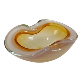 Italian Murano Hand Blown Glass Bowl Dish For Sale