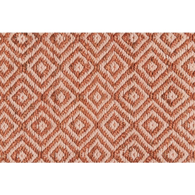 Transitional Part & Parcel Goods Textured Diamond Runner, 2’6”x12’, Topaz and Bisque For Sale - Image 3 of 4