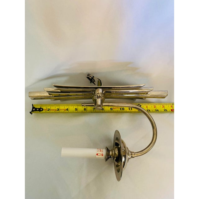 Foundry Showroom Weiss & Biheller Hollywood Regency/Deco Nickel Finish Wall Sconce For Sale - Image 11 of 13
