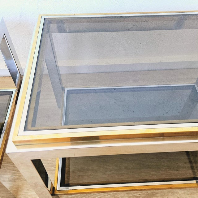 Side Tables by Jean Charles Paris, 1970s, Set of 2, in Very Good conditions. Designed 1970 to 1979 This piece has an...