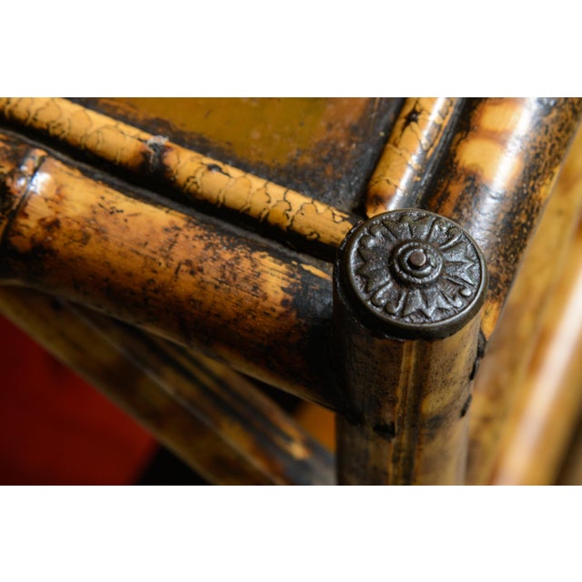 French Tortoiseshell Bamboo & Lacquer Chinoiserie Bookcase Etagere For Sale - Image 9 of 11