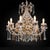 Italian Beaded Crystal 10-Light Chandelier with Amber Drops, 1950s For Sale - Image 9 of 16