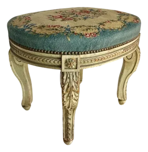 19th Century Louis XV Lacquered Wooden Stool