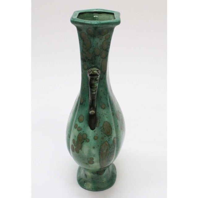 Green GargoyleHandle Pottery Vase Chairish