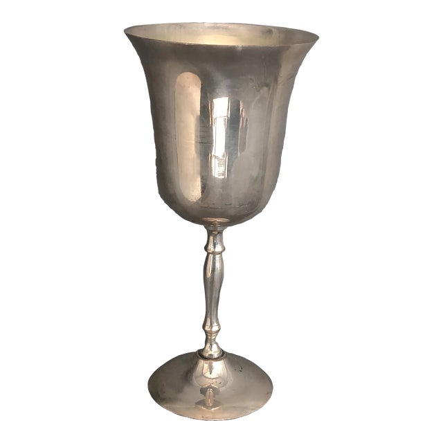 Vintage Silver-Plated Wine Goblet For Sale