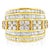 Contemporary 10K Yellow Gold over .925 Sterling Silver 2.0 Cttw Round & Baguette Cut Diamond Multi-Row Channel Set Tapered Cocktail Fashion Ring - Size 6 For Sale - Image 3 of 7