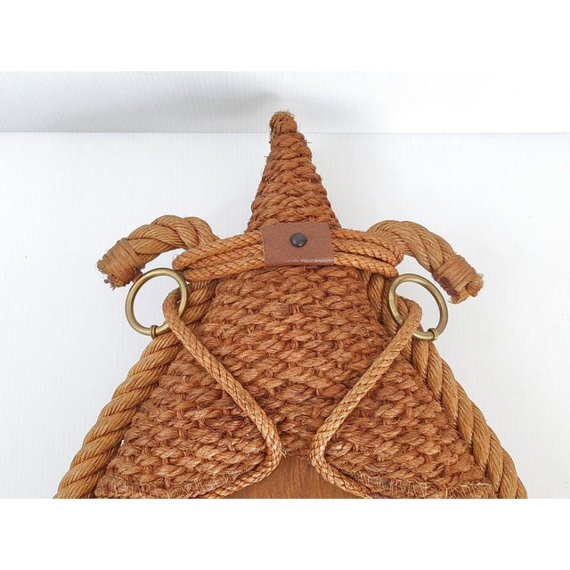 Textile Vintage Carrez Wall Clock in Rope, 1970s For Sale - Image 7 of 11