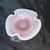 1960s Vintage Murano Art Glass Centerpiece Bowl Opalescent White W/ Pink Latticinio For Sale - Image 5 of 9